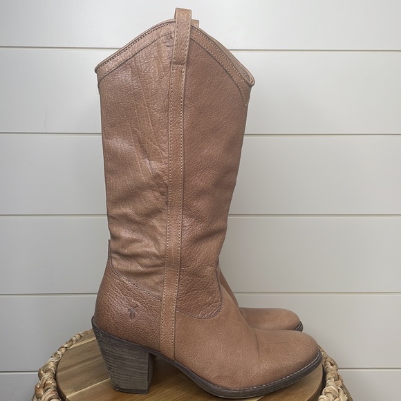 Frye Western Leather Tan Boots size 7 - Picture 4 of 8